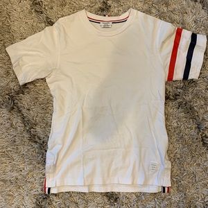 Thom Browne White Stripe Navy/Red Tee Size S